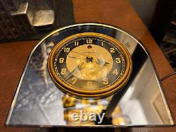 Vintage Art Deco General Electric Geneva Model 7F76 Mirror Alarm Clock