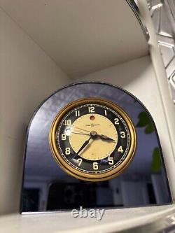 Vintage Art Deco General Electric Geneva Model 7F76 Mirror Alarm Clock