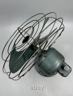 Vintage Blue Green Metallic General Electric 3 Speed Oscillating 18 Fan No. 04