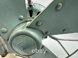 Vintage Blue Green Metallic General Electric 3 Speed Oscillating 18 Fan No. 04