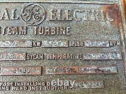Vintage Brass GE GENERAL ELECTRIC STEAM TURBINE Builders Plate Badge Sign 8