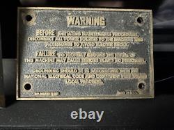 Vintage Bronze Plaque Badge Tag General Electric Induction Motor