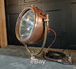 Vintage Copper GE Novalux Floodlight Projector by General Electric RESTORED