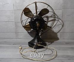Vintage Early 20th Century General Electric GE Brass Blade Table Fan