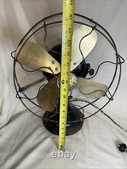 Vintage GE 12 Brass Blade 3 Speed Metal Fan Patent 1901 USA General Electric Co