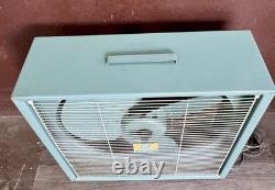Vintage GE 3-Speed Metal Box Fan F15W12 Turquoise 3-Blade READ DESC