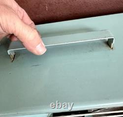 Vintage GE 3-Speed Metal Box Fan F15W12 Turquoise 3-Blade READ DESC