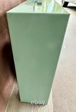 Vintage GE 3-Speed Metal Box Fan F15W12 Turquoise 3-Blade READ DESC