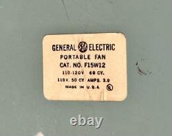 Vintage GE 3-Speed Metal Box Fan F15W12 Turquoise 3-Blade READ DESC