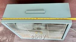 Vintage GE 3-Speed Metal Box Fan F15W12 Turquoise 3-Blade READ DESC