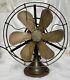 Vintage Ge 6 Blade Brass Cage And Fan With Handle-works-13