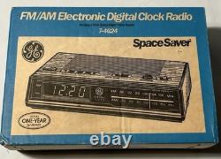 Vintage GE 7-4624 Space Saver FM/AM Electronic Digital Clock Radio NIB SEALED