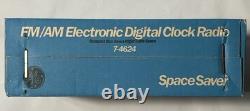 Vintage GE 7-4624 Space Saver FM/AM Electronic Digital Clock Radio NIB SEALED