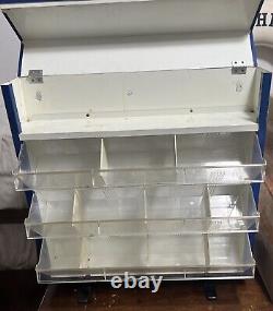 Vintage GE Auto Lamp-Bulb Countertop Display Cabinet-with 1 Shelf & 3 Tilt Drawers