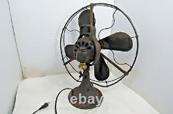 Vintage GE Brass Blade 3 Speed Electric Fan General Electric Working for Parts