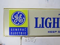 Vintage GE GENERAL ELECTRIC Light Bulbs Advertising Sign Double Sided 42.25 L