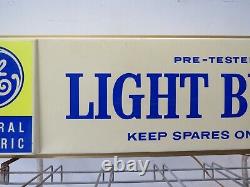 Vintage GE GENERAL ELECTRIC Light Bulbs Advertising Sign Double Sided 42.25 L