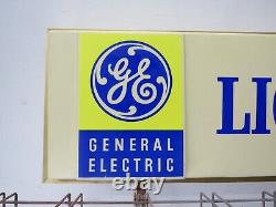 Vintage GE GENERAL ELECTRIC Light Bulbs Advertising Sign Double Sided 42.25 L