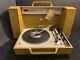 Vintage Ge General Electric Wildcat Record Player Working Mustard Yellow Color