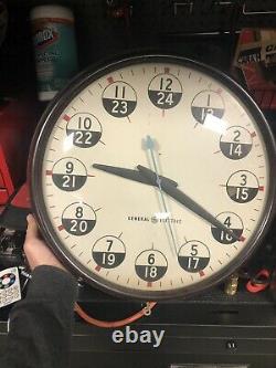 Vintage GE General Electric 12 24 Hour Bakelite Wall Clock 18 Military WOW