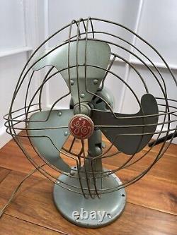 Vintage GE General Electric 2-Speed Vortalex Oscillating Table Fan FM10V41 #84