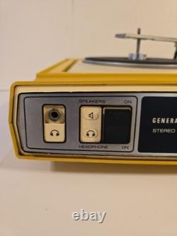 Vintage GE General Electric 8-6550 P380D Yellow Record Player Turntable