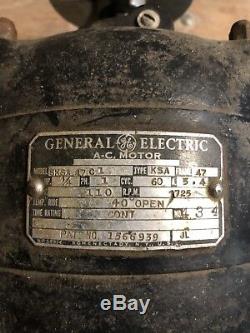 Vintage GE General Electric AC Motor Model 5KSA47C1 Type KSA HP 1/4 Schenectady