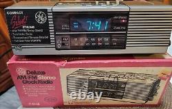 Vintage GE General Electric AM/FM Stereo Blue Digital Dual Clock Radio 7-4945A