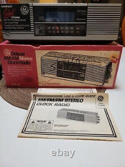 Vintage GE General Electric AM/FM Stereo Blue Digital Dual Clock Radio 7-4945A