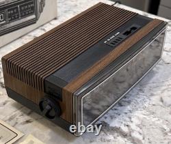 Vintage GE General Electric Clock Radio Walnut Grain Model 7-4305C WITH BOX