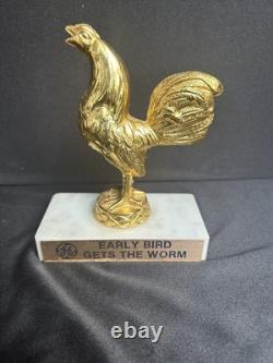 Vintage GE General Electric EARLY BIRD GETS THE WORM Trophy Award Cock Rooster