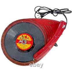 Vintage GE General Electric Electronic Toy Record Player Model 186-1 Red Metal