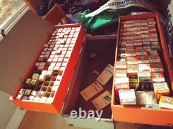 Vintage GE General Electric Electronics TV Repair Tool Box Approx 150+ NOS Tubes