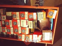 Vintage GE General Electric Electronics TV Repair Tool Box Approx 150+ NOS Tubes