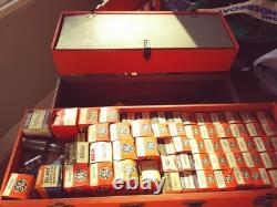 Vintage GE General Electric Electronics TV Repair Tool Box Approx 150+ NOS Tubes