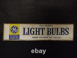 Vintage GE General Electric Light Bulb Double Sided Advertising Display Sign 41