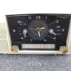 Vintage GE General Electric MCM Tube Radio Alarm Clock 1950s Works C415A