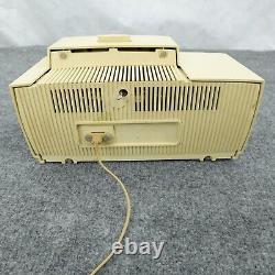 Vintage GE General Electric MCM Tube Radio Alarm Clock 1950s Works C415A