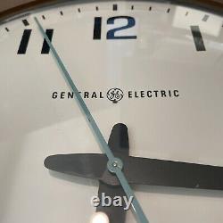Vintage GE General Electric Model 2012 Electric School Wall Clock 14 WORKS