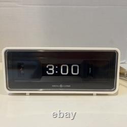 Vintage GE General Electric Model 8125A White Rolling Flip Alarm Clock Working