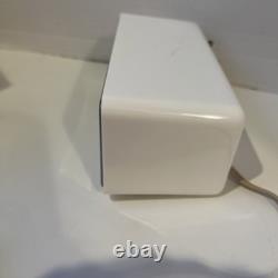 Vintage GE General Electric Model 8125A White Rolling Flip Alarm Clock Working