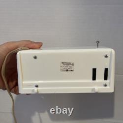 Vintage GE General Electric Model 8125A White Rolling Flip Alarm Clock Working