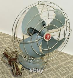 Vintage GE General Electric Oscillating 3 Speed Fan FM12V43 USA FAST SHIPPING