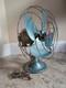 Vintage Ge General Electric Oscillating Fan F12v43 Industrial Green