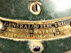 Vintage GE General Electric Oscillating Fan Small Size Wire Cage OD Green Works