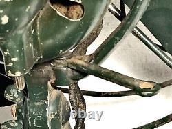 Vintage GE General Electric Oscillating Fan Small Size Wire Cage OD Green Works