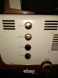 Vintage GE General Electric Portable 12 television tv alarm clock Rare 2 tone