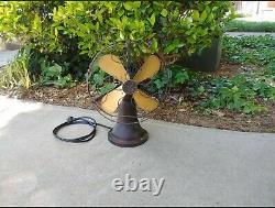Vintage GE General Electric Pre Payment Coin Op Brass Blade Fan