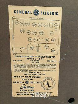 Vintage GE General Electric TV Model 12T4 Television Set Console Prop Art