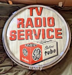 Vintage GE General Electric TV Radio Service Tube Advertising Light Up Clock